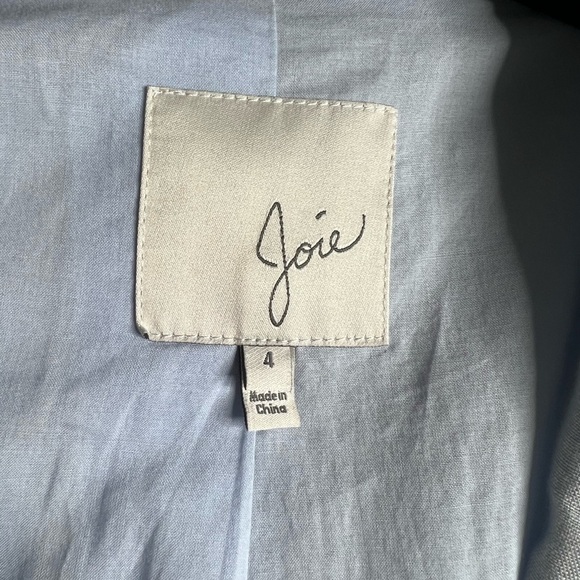 Joie Mehira Linen Blazer Ice Blue Size 4 - Picture 4 of 10